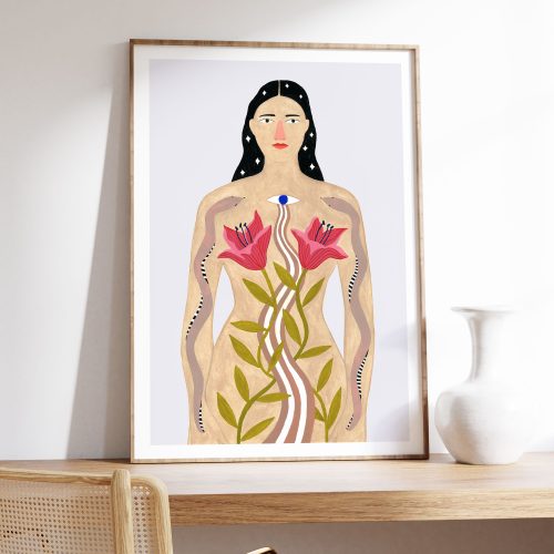 depeapa_illustration_wall_art_flow_woman_I